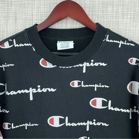 Champion Reverse Weave All over Men's Size Large Long Sleeve Sweat shirt 0100 - Picture 4 of 9